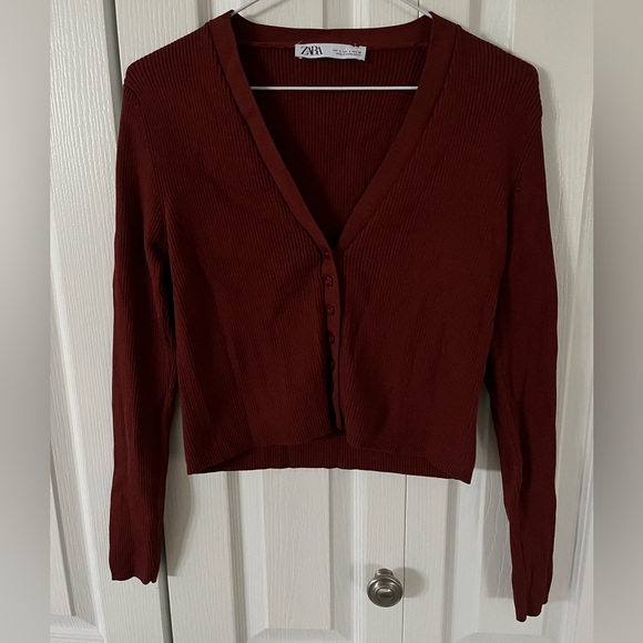 NWOT Zara Cropped Cardigan - Picture 2 of 6